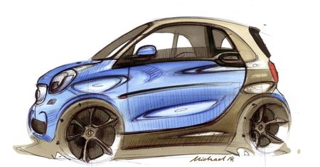 Pierwsze szkice produkcyjnego Smarta ForTwo