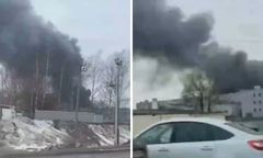 Ogromny pożar w Sankt Petersburgu. Płonie hangar w pobliżu lotniska
