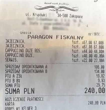 Szczyt sezonu i paragon grozy w Zakopanem. Chora cena za jajeczn