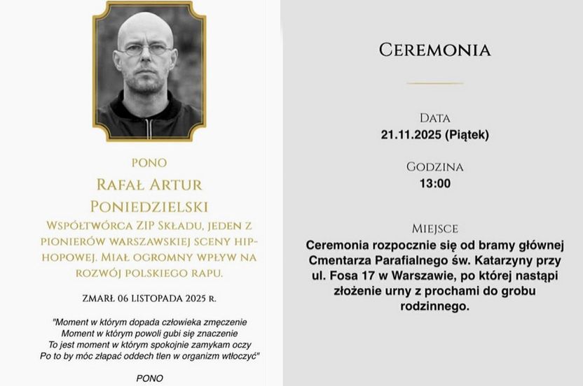 Nekrolog Pono na portalu glamrap.pl