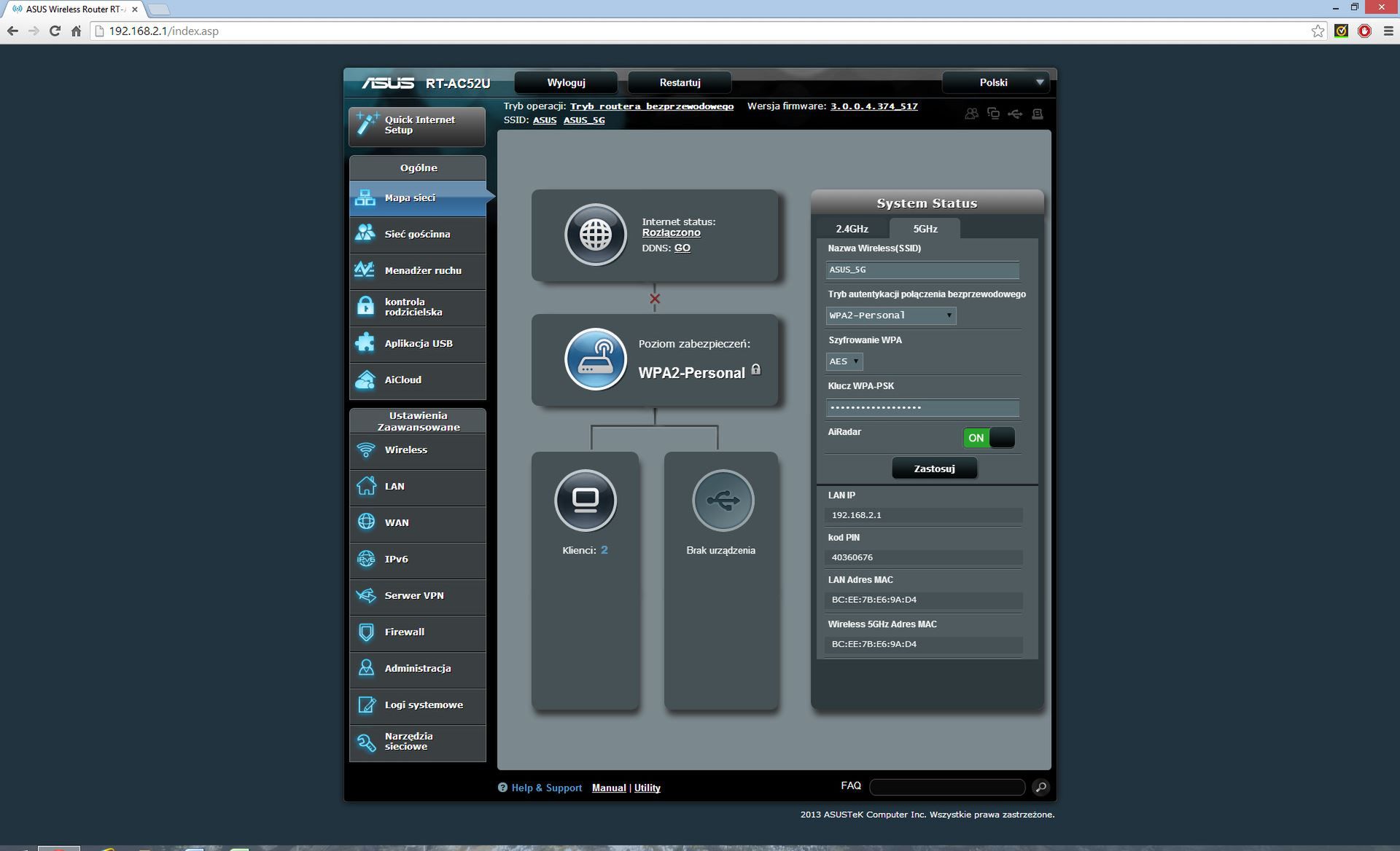 Szybki Internet bez kabli? Testujemy tani router WiFi 802.11ac Asus RT-AC52U 10