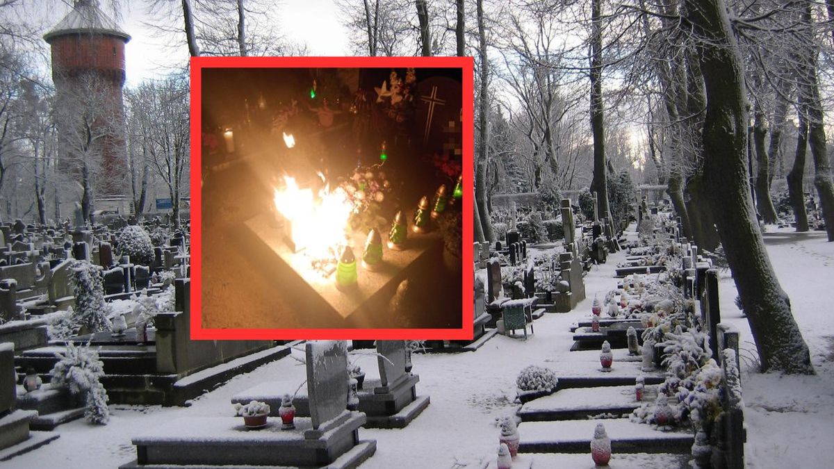 Niemal doszło do pożaru nagrobka