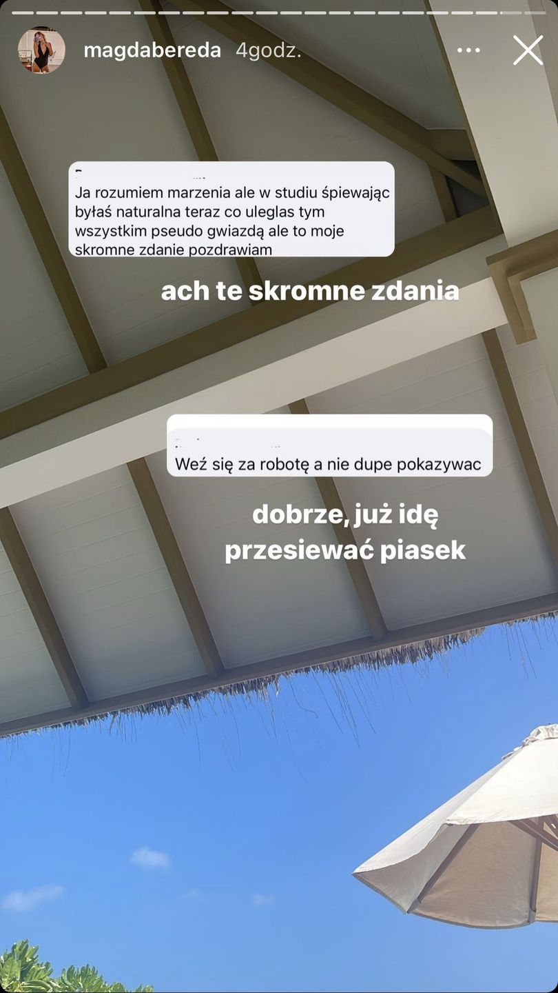 Magda Bereda rozprawia się z hejterem