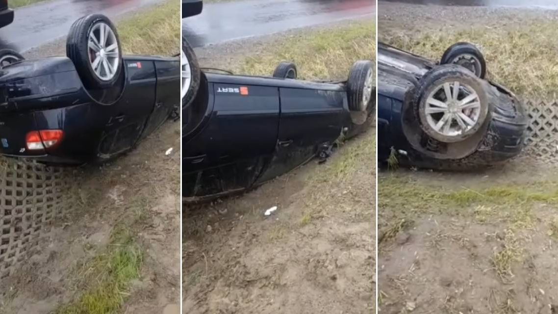 Seat dachował w rowie na obwodnicy Kraśnika