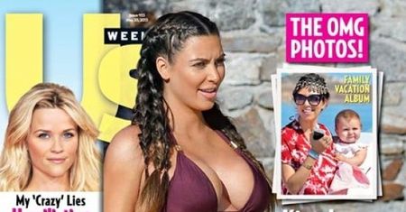 Ciężarna Kim w bikini na okładce! (FOTO)