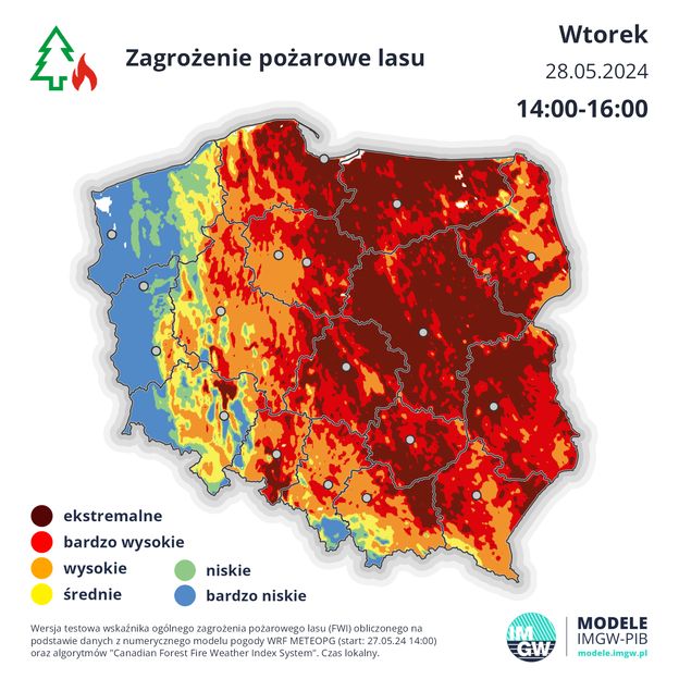 Более половины Польши отмечено красным. «Сообщения ужасающие»