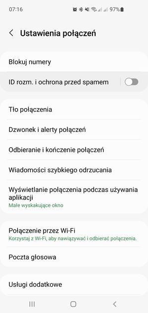 Ustawienia blokowania połączeń w Samsungu