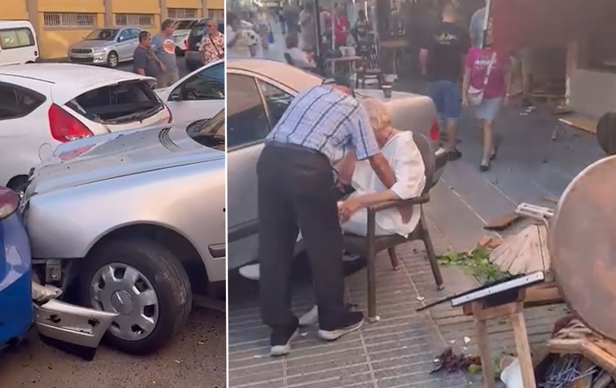 Nagle wjechał na chodnik. "Roztrzaskał wszystkie zewnętrzne miejsca siedzące"