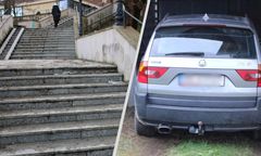 Pijany jechał po schodach. Omal nie doszło do tragedii