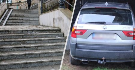 Pijany jechał po schodach. Omal nie doszło do tragedii