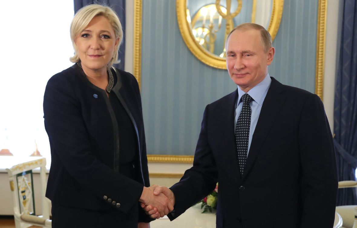 Marine Le Pen z wizytą u Władimira Putina. Kreml, marzec 2017 roku