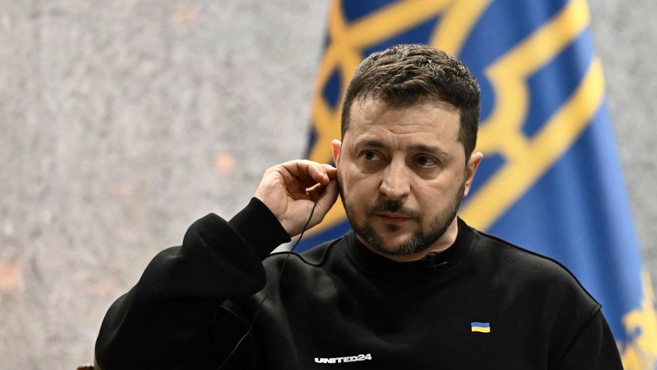 Temporary
Ukrainian President Volodymyr Zelensky gives a press conference in Kyiv on February 24, 2023, on the first anniversary of the Russian invasion of Ukraine. (Photo by Genya SAVILOV / AFP)
GENYA SAVILOV
