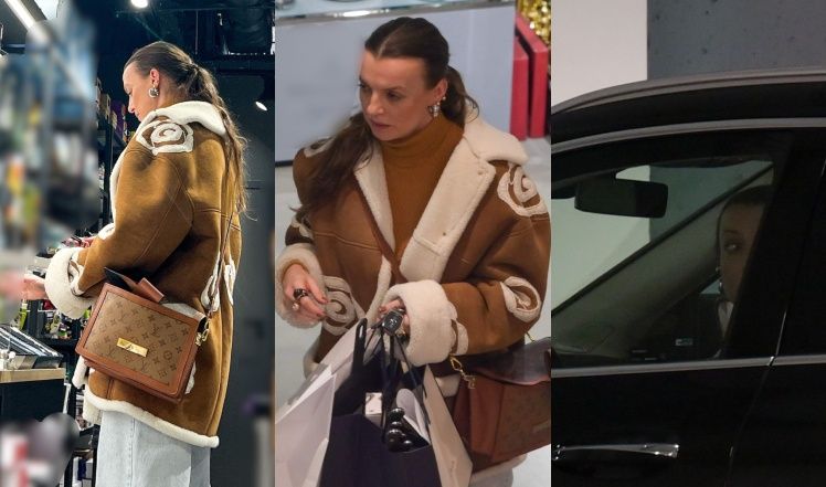 Katarzyna Sokołowska w galerii handlowej z torebką za 15 tys. zł