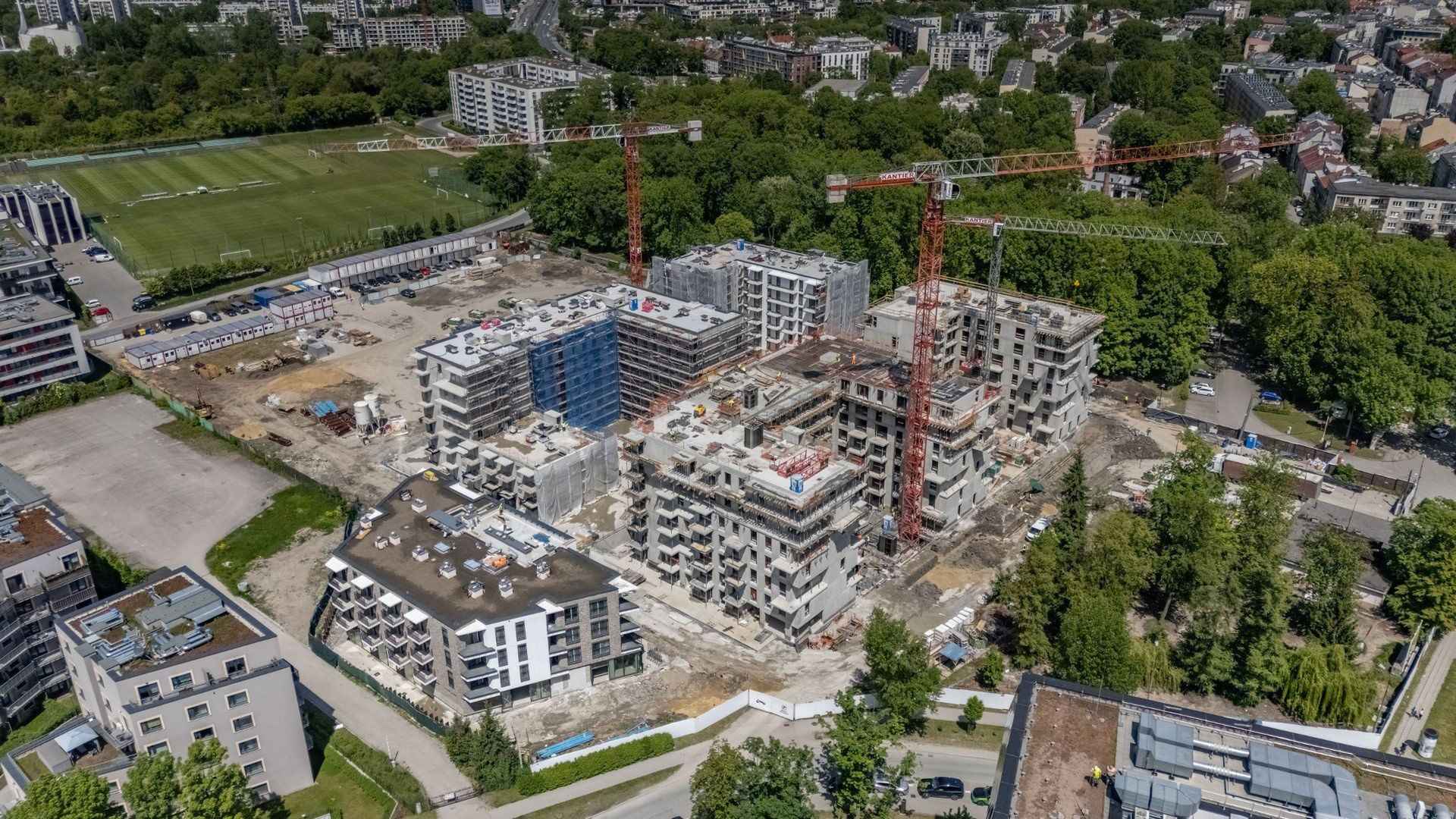 Zabudowa okolic ulicy Rydlówka w Krakowie, stadionu Garbarnii i parku zdrojowego Mateczny