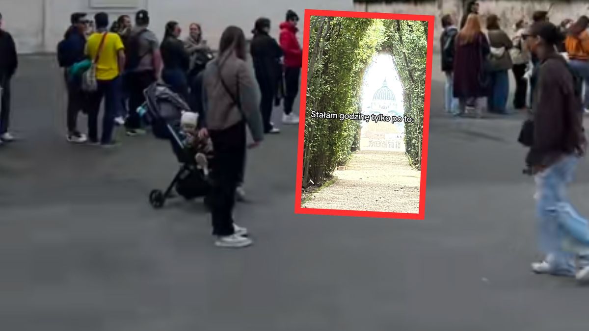 Stała w długiej kolejce, by zobaczyć bazylikę.