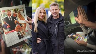 Filip Chajzer z Bianką wgramolili się do auta i zrobili "przegląd prasy". ZACHWYCALI się fotkami z własnego ślubu. Podzielacie ich entuzjazm?