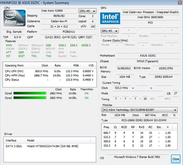 Asus Eee PC 1025C Flare - mikrus z nowym Atomem [test] 12