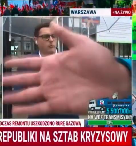 Incydent w programie na żywo TV Republika