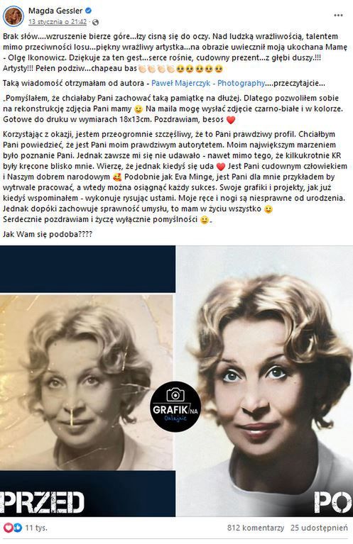 Magda Gessler pokazała twórczość fana