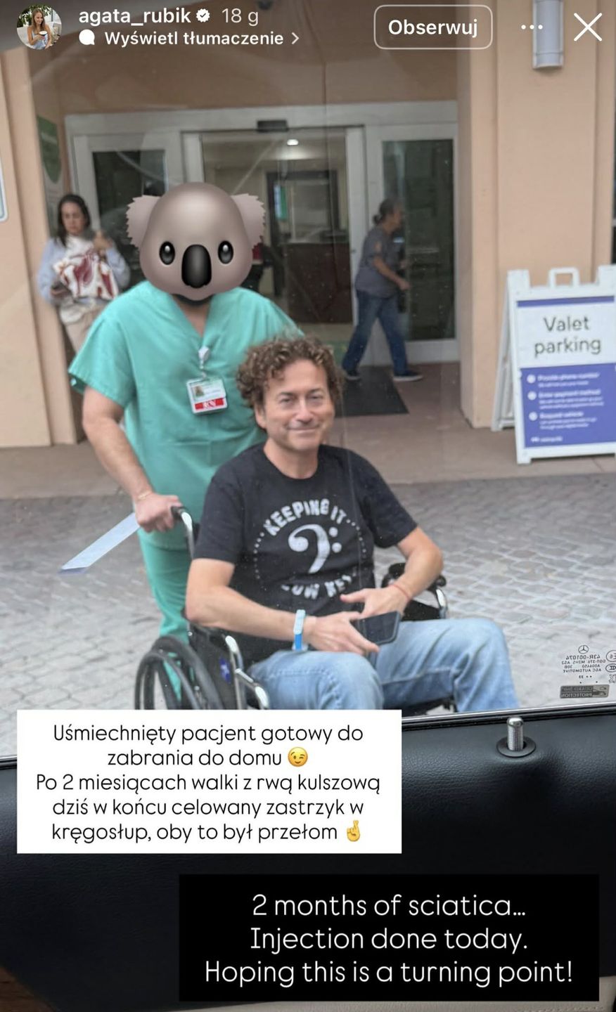 Piotr Rubik na wózku inwalidzkim