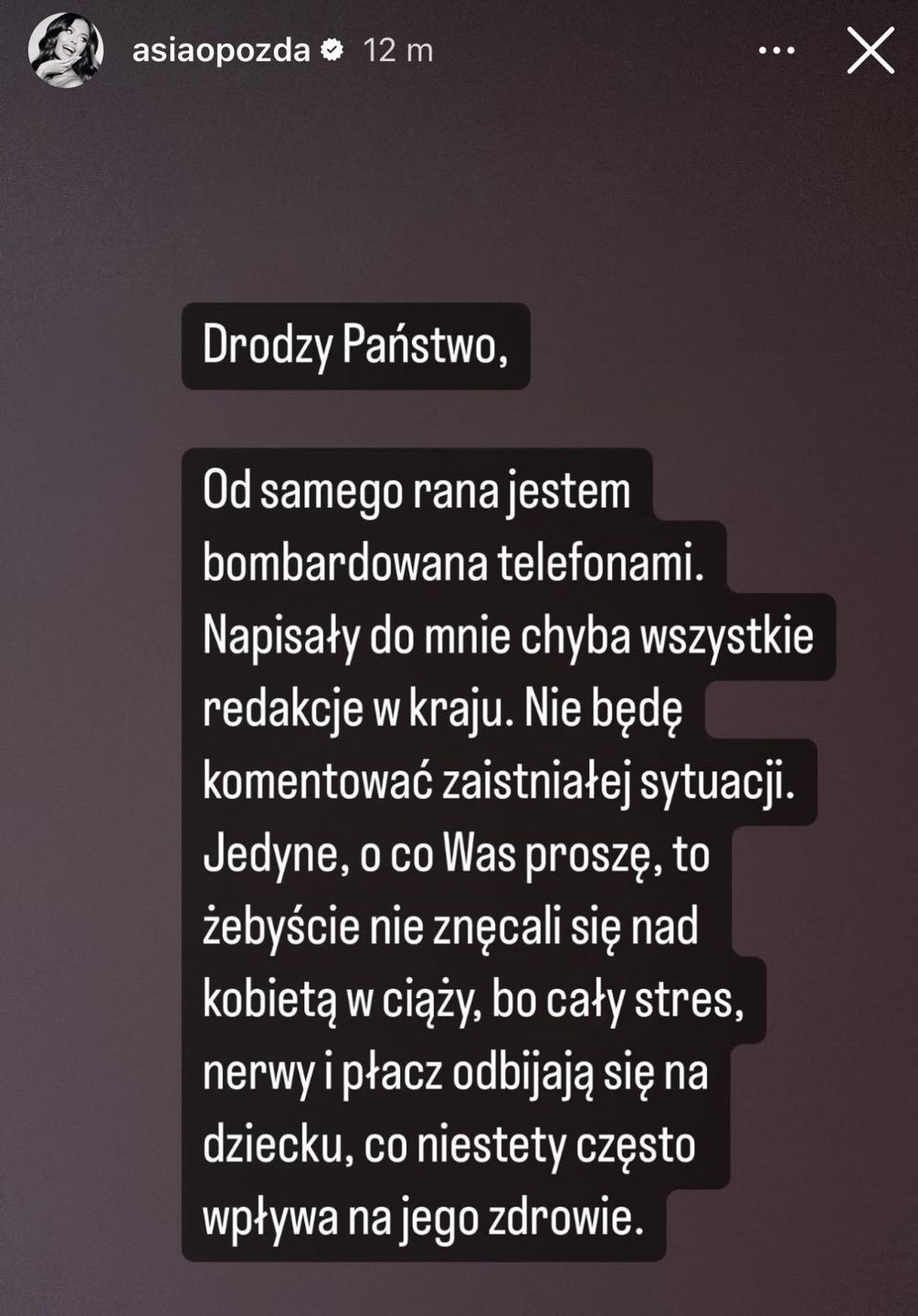 Oświadczenie Joanny Opozdy