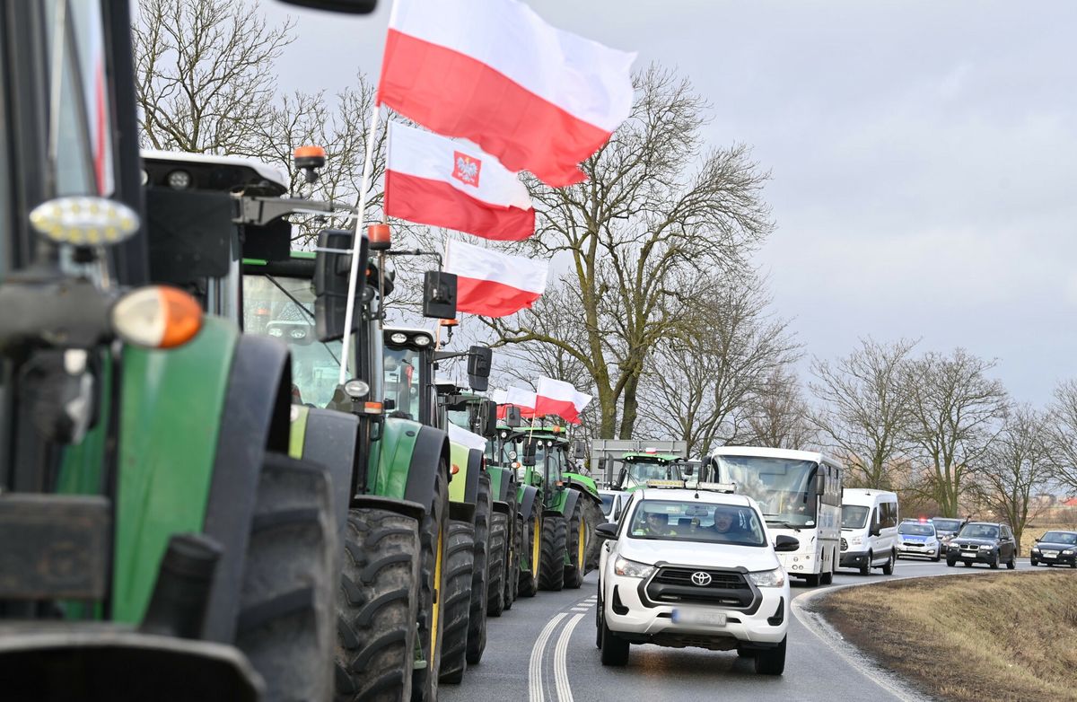 Protest rolników z 24 stycznia. Głównym powodem był unijny "zielony ład" oraz import produktów rolnych z Ukrainy