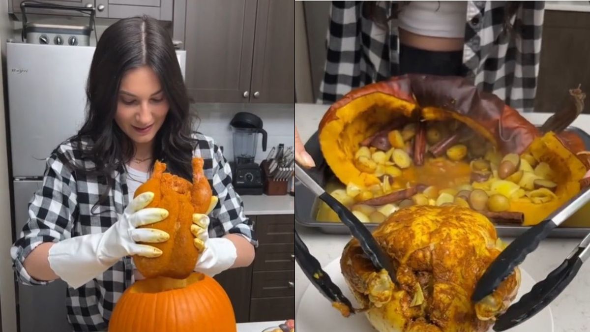 Kurczak pieczony w dyni