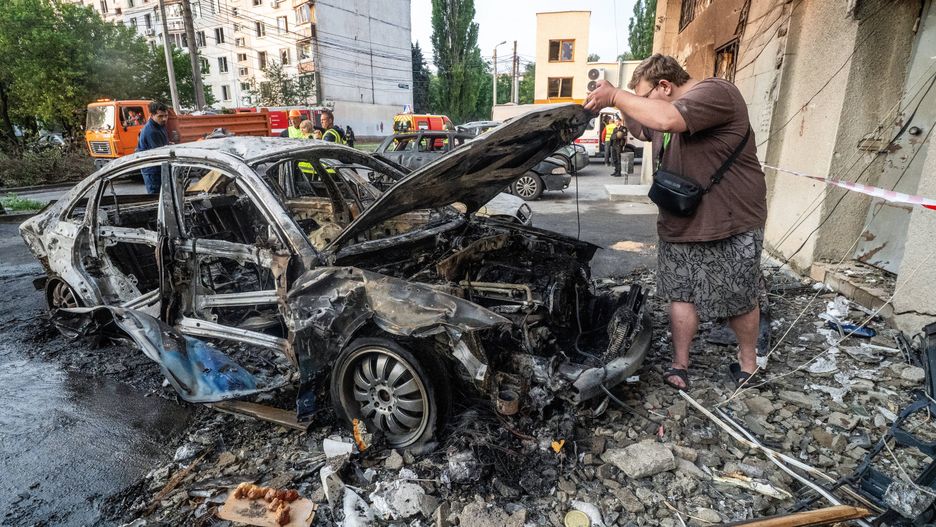 Zniszczenia po rosyjskim ataku dronowym
