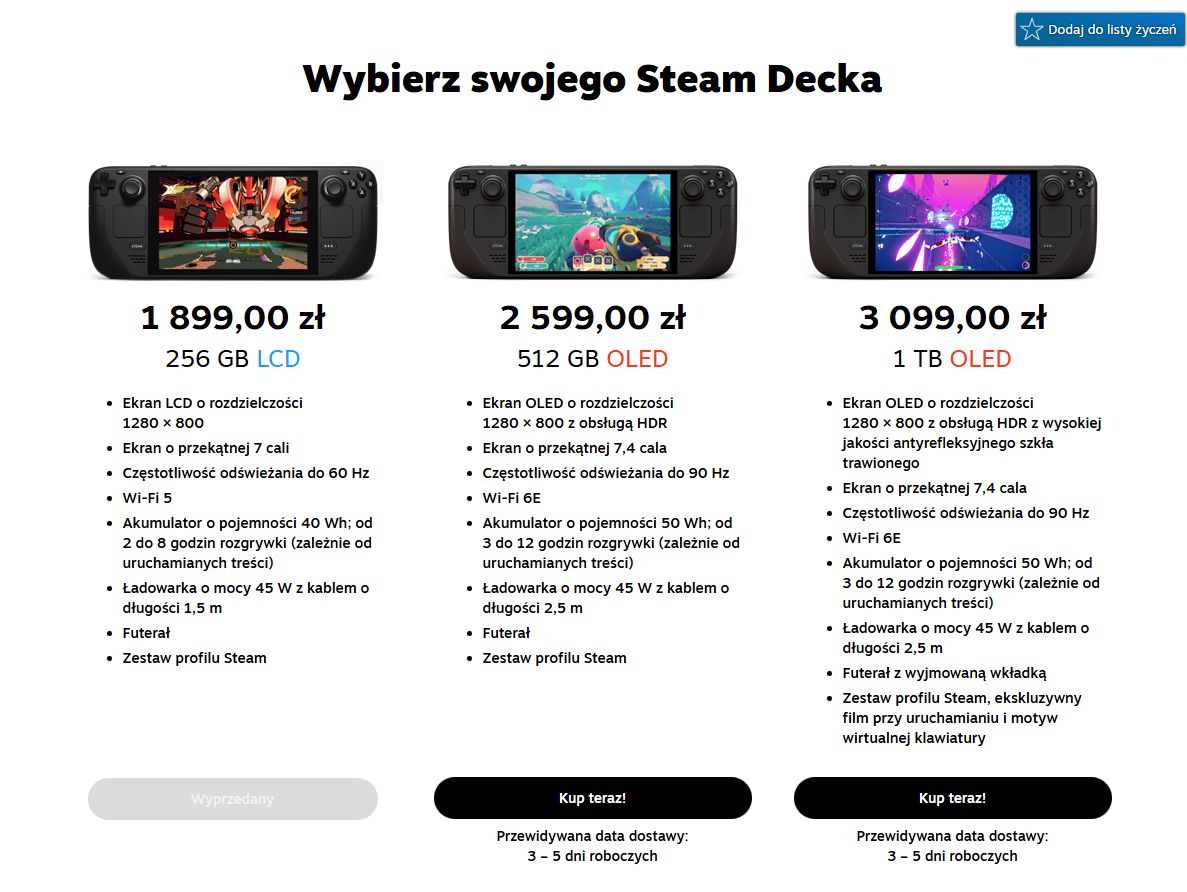 Ceny i dostępność Steam Decka w Polsce