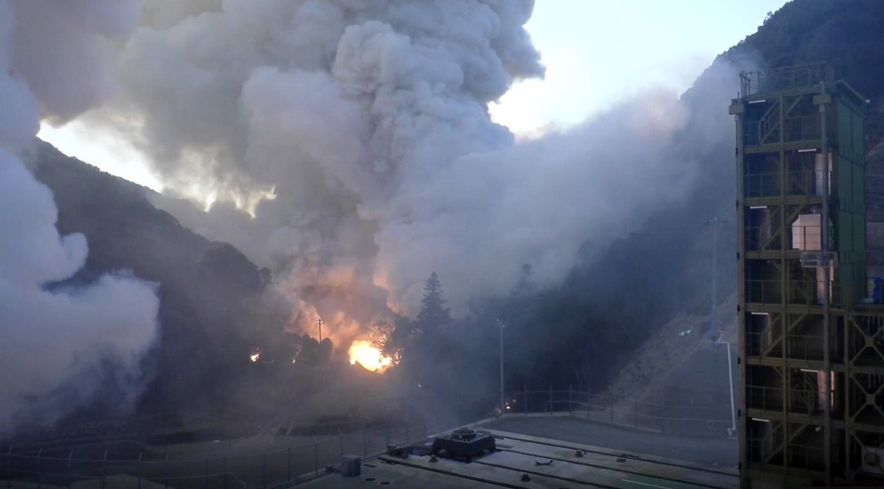 The Japanese rocket exploded just after takeoff. It was supposed to carry a satellite.