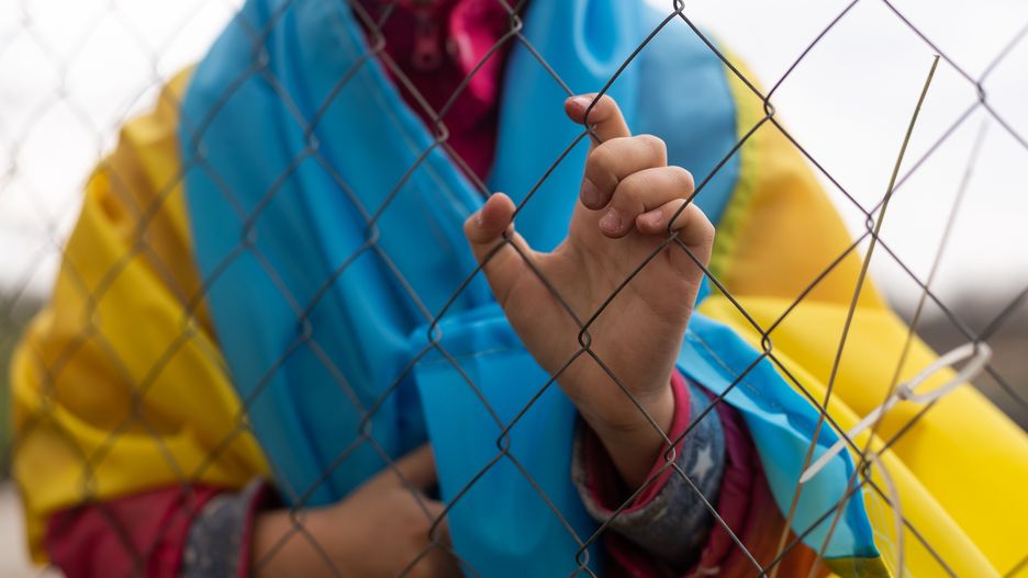 Sad Little Girl With The Flag Of Ukraine Behind A Metal Fence. Social Problem Of Refugees
Photo taken in Kiev, Ukraine
Andrii Sinenkyi / EyeEm
person, barrier, building, cell, structure, cling, emotion, girl, help, isolation, mesh, depression, locked