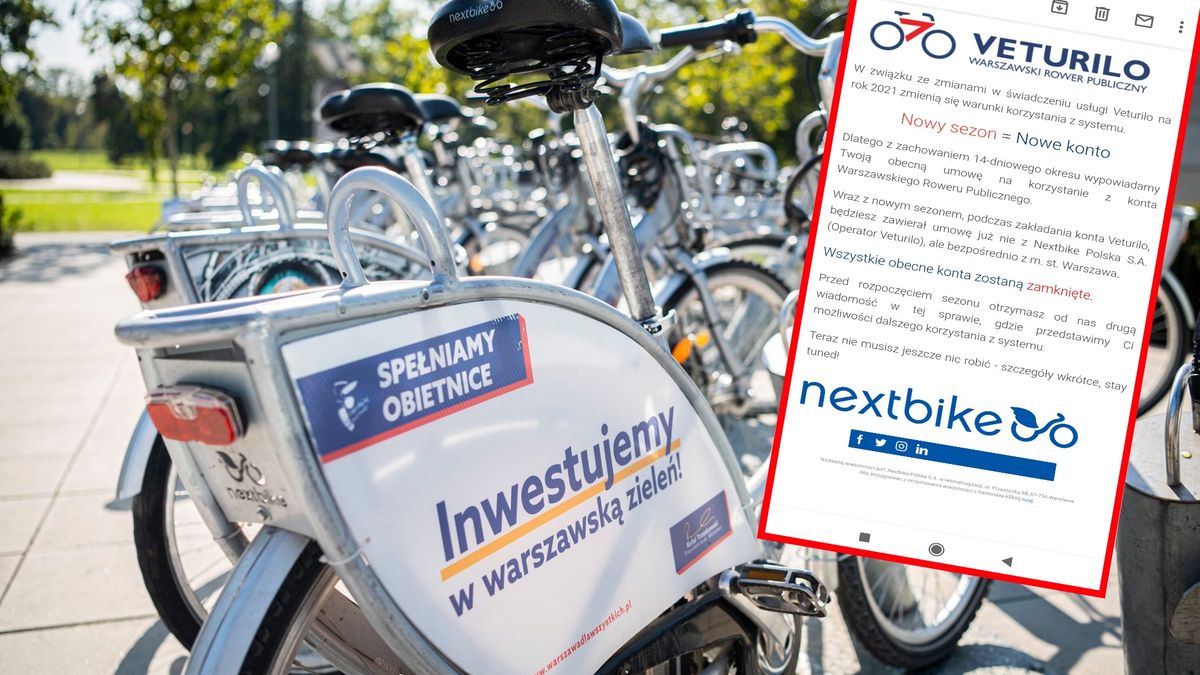 Użytkownicy Veturilo otrzymują wiadomości o wypowiedzeniu umów.