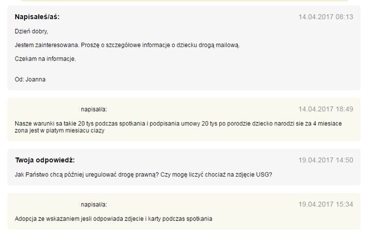 W sieci trwa nielegalny handel dziećmi