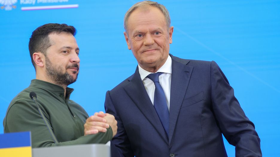 Wołodymyr Zełenski i Donald Tusk