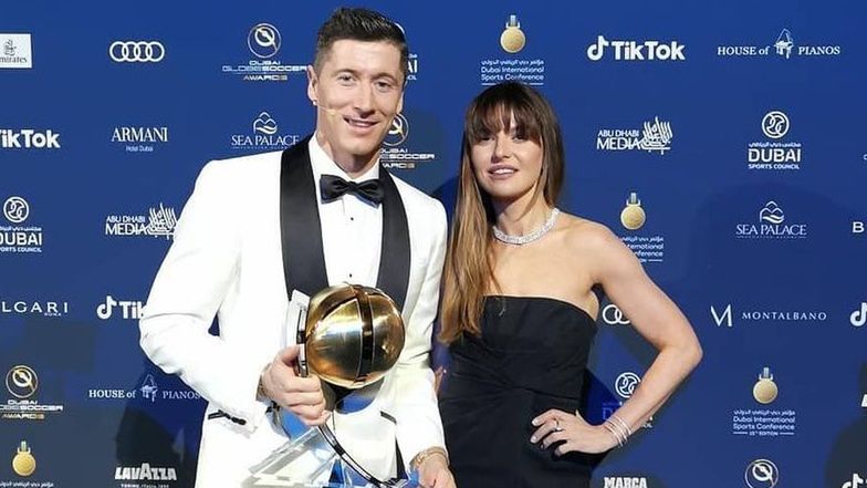 Robert Lewandowski i Anna Lewandowska na Globe Soccer Awards