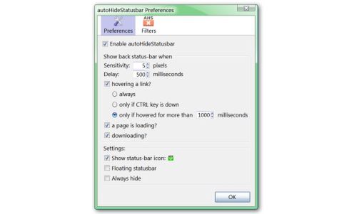 Firefox - usuń niepotrzebny pasek stanu 2
