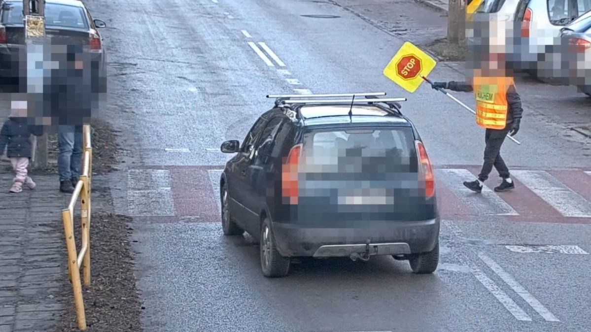 Kierująca zignorowała osobę kierującą ruchem na przejściu