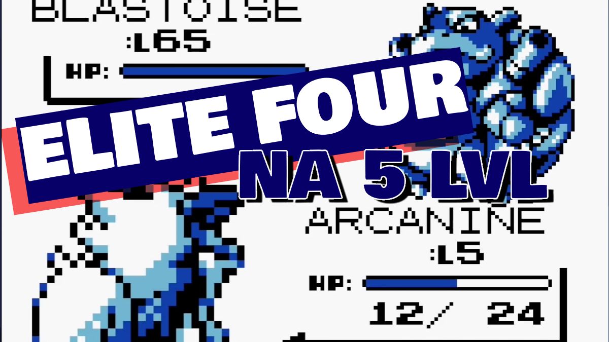 Pokemon Blue. Pokonał Elite Four na 5 poziomie