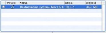 Aktualizacja Mac OS X 10.5.7 i obsługa nowych aparatów
