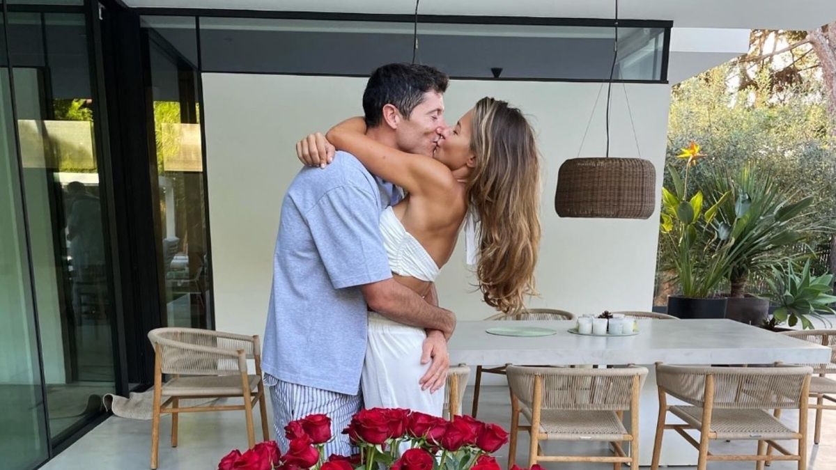 Robert Lewandowski i jego żona Anna