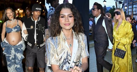 Zatrzęsienie WYSTYLIZOWANYCH gwiazd na pokazie Louis Vuitton w Paryżu: Beyonce i Jay-Z, Zendaya, Rihanna... (ZDJĘCIA)