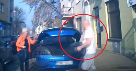 Zablokowała drogę, poszła do pralni. "Podziwiam spokój nagrywającego"