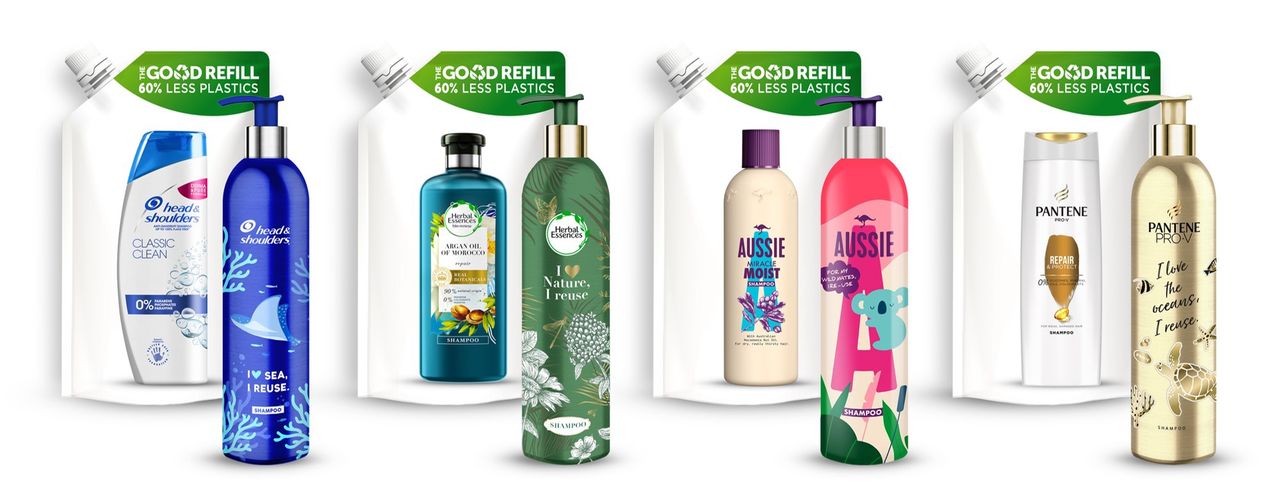 Innowacyjne opakowania szamponów Head&Shoulders, Pantene, Herbal Essences i Aussie – bardziej zrównoważone wybory w Twojej łazience