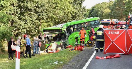 Wypadek pod Zieloną Górą. Autobus zderzył się z busem