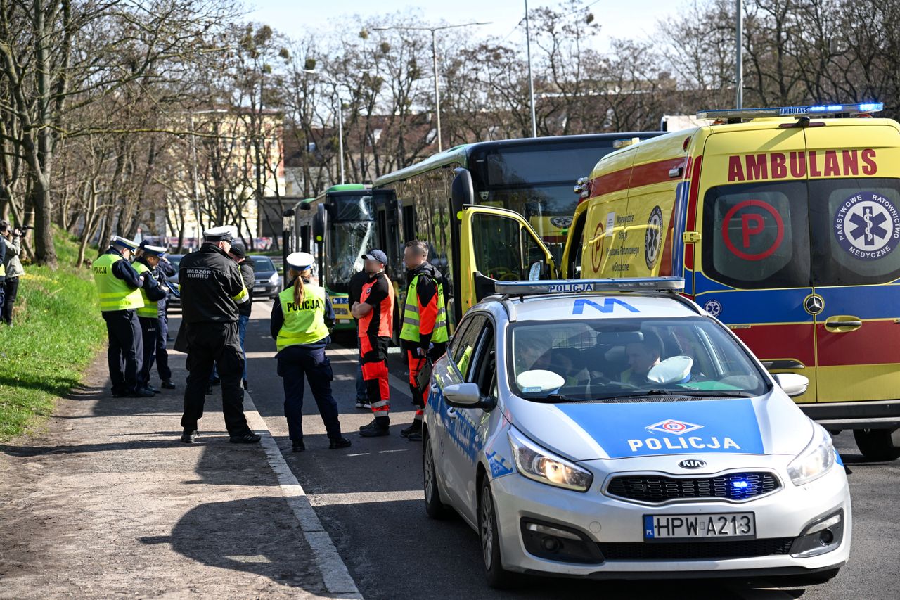 Szczecin, 26.03.2024. Zderzenie dwóch autobusów