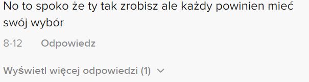 Komentarze społeczności na jeden z filmów Zuzanny Wiewiórki