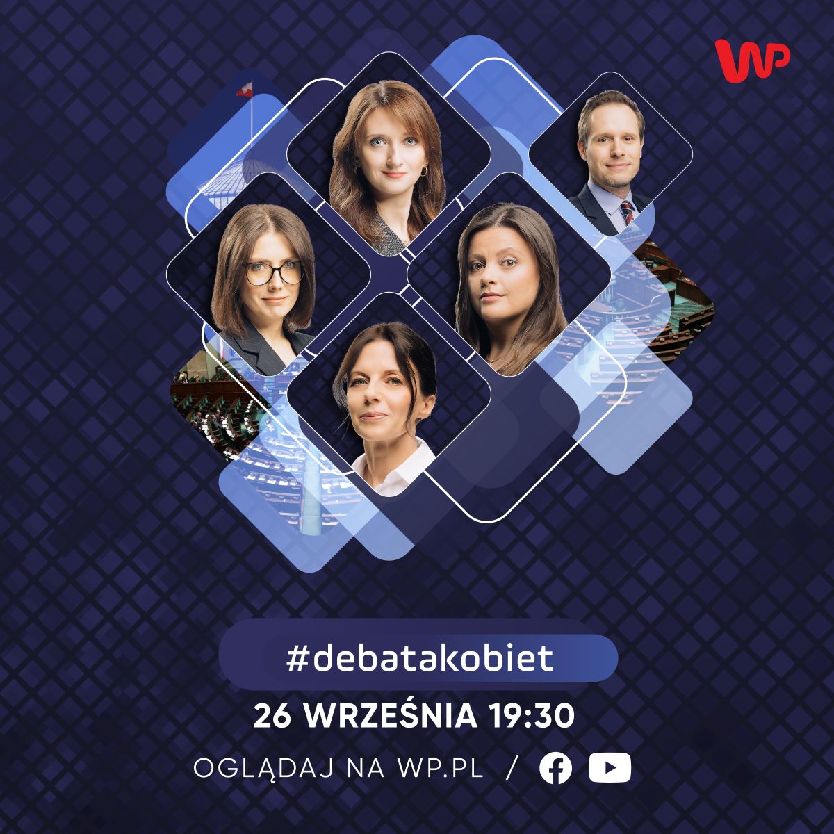 Moderatorem dyskusji będzie Patrycjusz Wyżga, a pytania zadadzą dziennikarki Wirtualnej Polski: Bianka Mikołajewska, WP Magazyn (segment: Państwo), Karolina Wysota, Money.pl (segment: Gospodarka), Wiktoria Jakubowska-Karbowniczek, zastępczyni redaktora naczelnego WP (segment: Społeczeństwo) i Dorota Mielcarek, WP ABC Zdrowie (segment: Zdrowie).