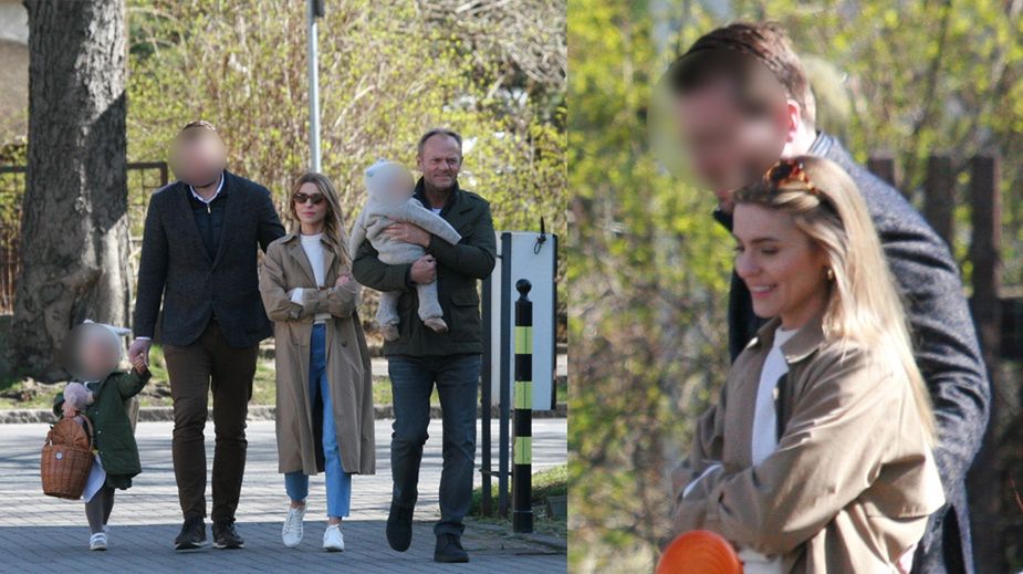 Rodzina Tusków idzie ze święconką 