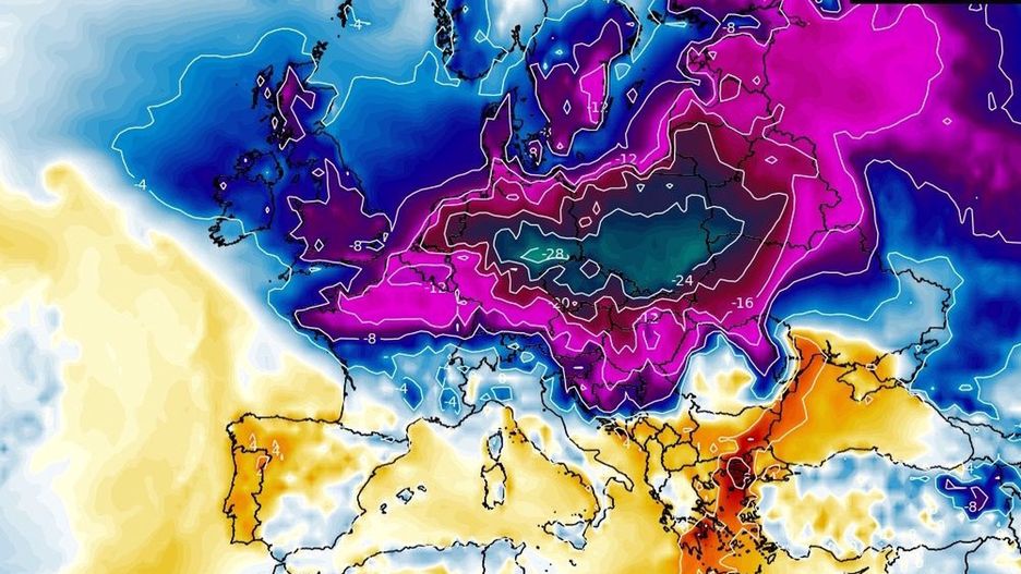 Pogoda. Anomalie temperatur prognozowane na 18 lutego przekraczają w Polsce 20 stopni, poniżej średniej z 30 lat.