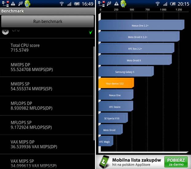 Sony Ericsson Xperia X10 z Androidem 2.1 - test 8